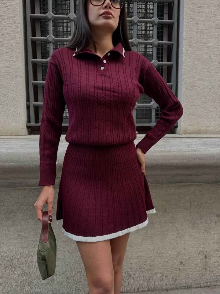 Luxe Layers: Sweater & Skirt Combo