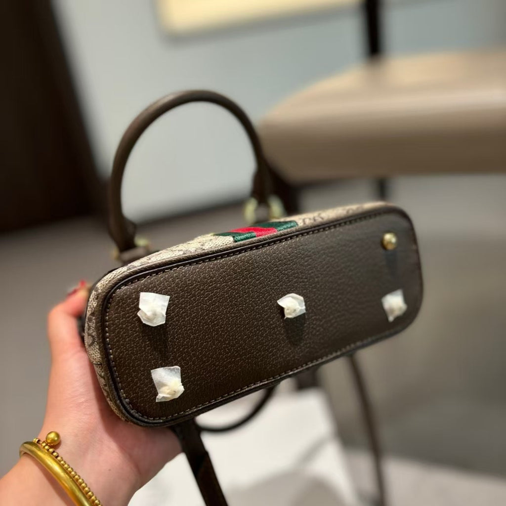 Small Pillow-shape Shoulder/Crossbody Bag, Boston-style Handbag