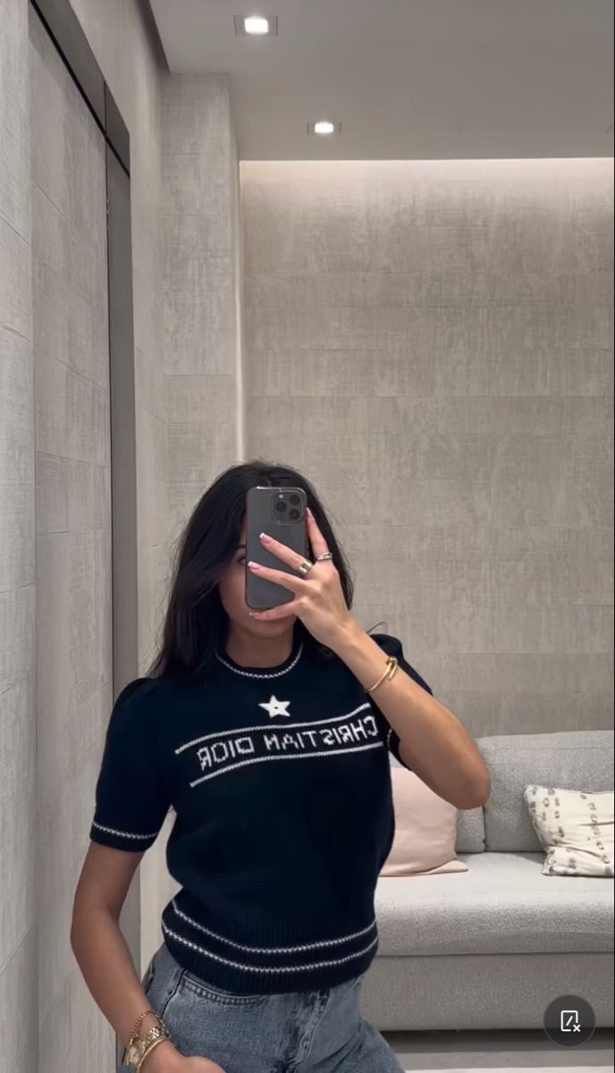 Puff-sleeve Short-sleeve Round-neck Knit Top